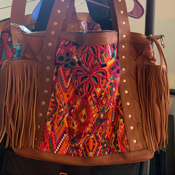 DC Guatemala leather fringe Convertible Day Bag - Picture 5 of 8